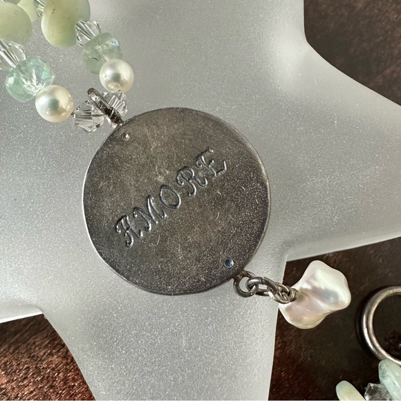 Italian made Roman glass beaded necklace, 22in - Picture 5 of 9